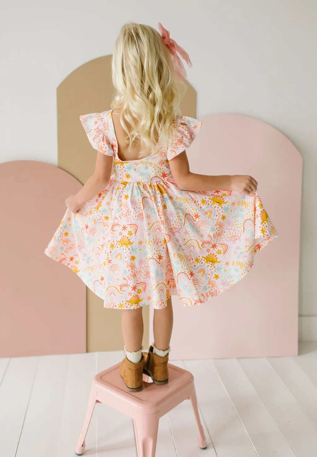 Olivia Twirl Dress in Dreamy Dino